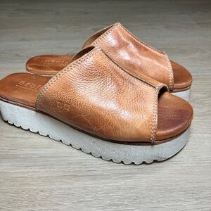 BED|STU Brown Leather Platform Mules size 6.5
